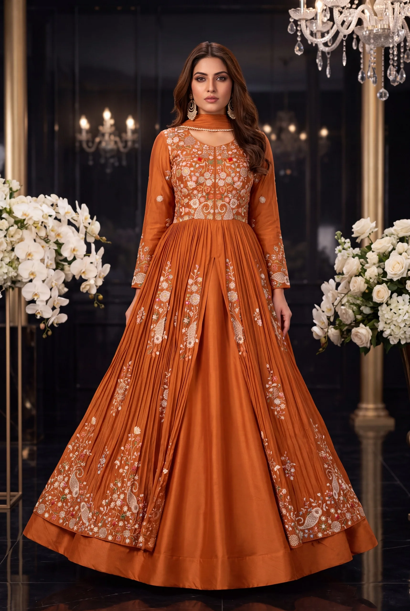Vinayak Wholesale Mastani Additional Premium Chinon Silk Skirt Set With Embroidery Work 2