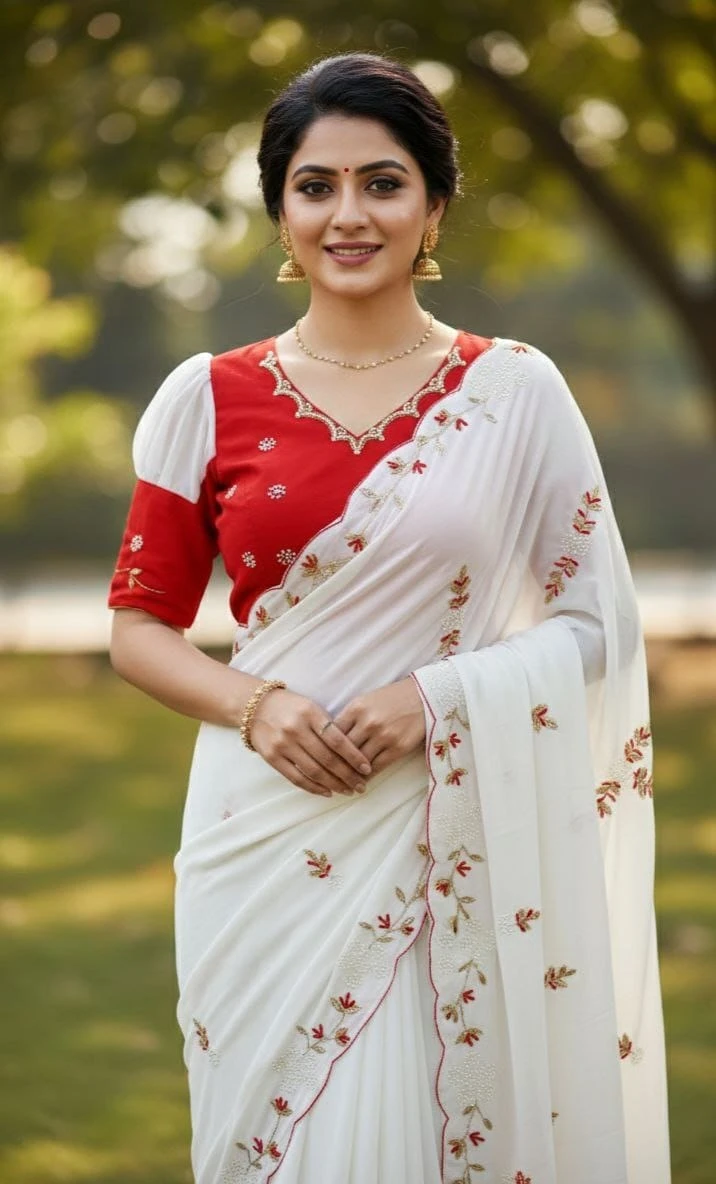 Vinayak Wholesale Premium Georgette Blooming Saree With Handwork Motifs And Cutdana Blouse 6
