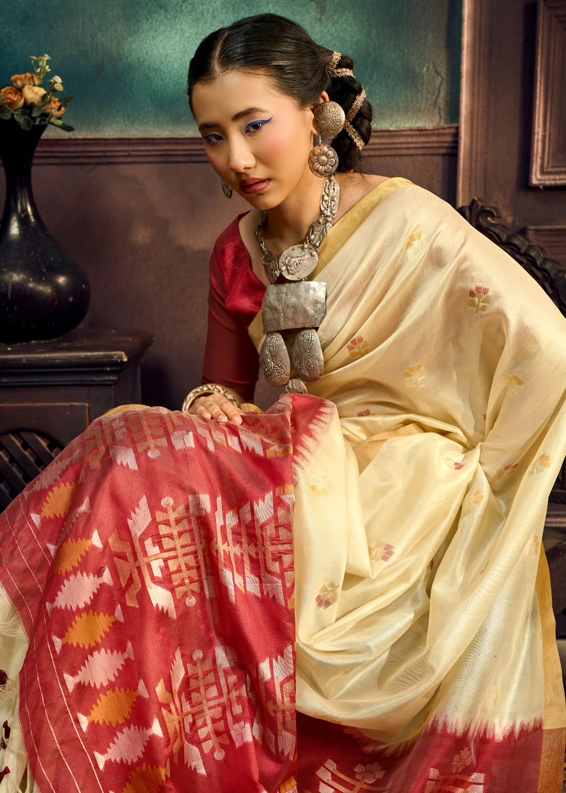 Vinayak Wholesale Rajtex Fabrics Kanoi Paithani Tussar Silk Handloom Saree 12