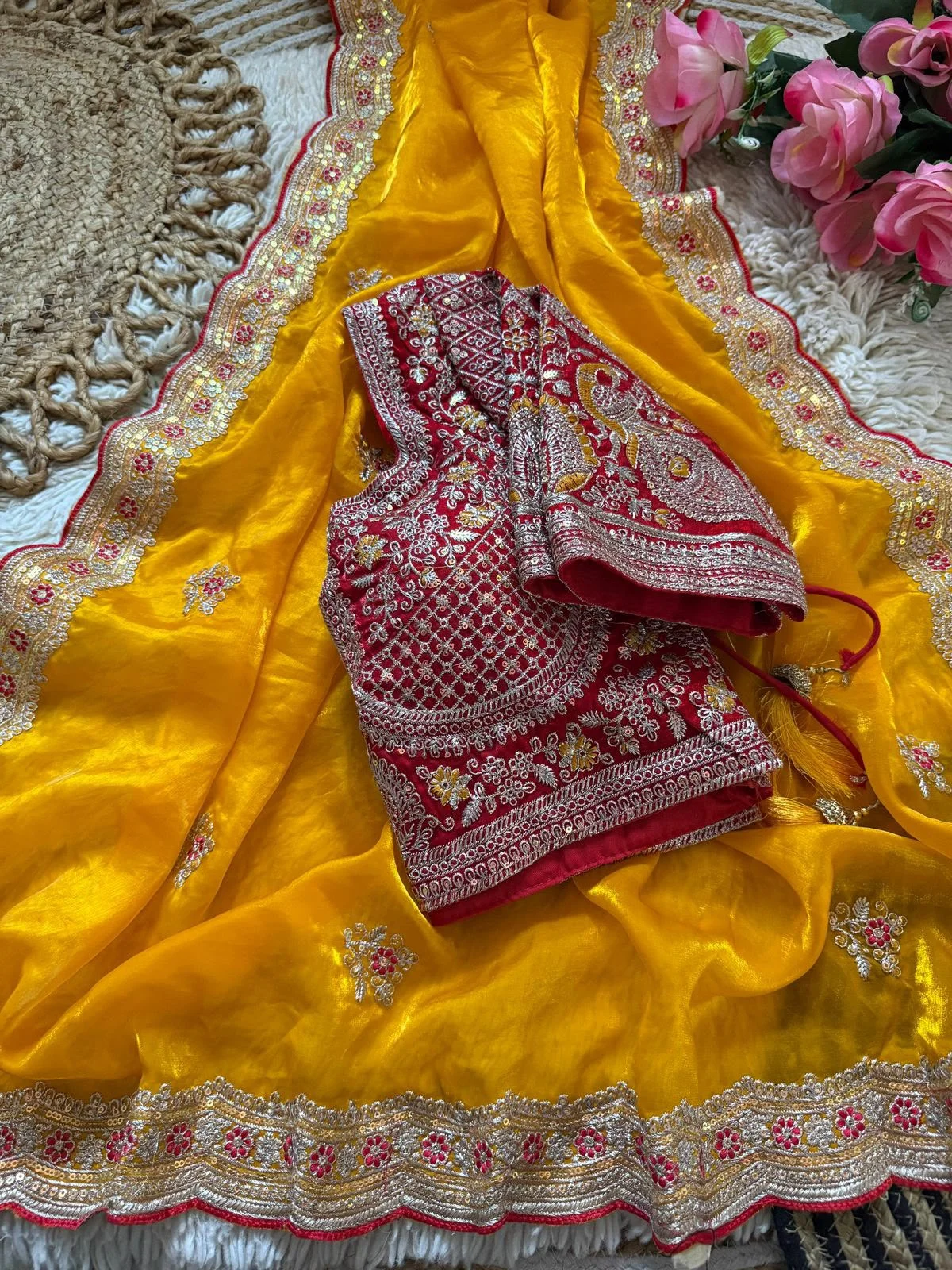 Vinayak Wholesale Sabyasachi Inspired Premium Space Silk Saree With Multi Sequin And Thread Embroidery 2