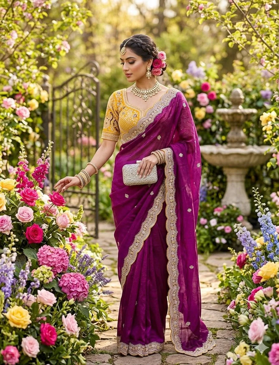Vinayak Wholesale Sabyasachi Inspired Premium Space Silk Saree With Multi Sequin And Thread Embroidery 7