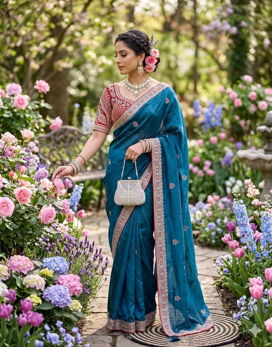 Vinayak Wholesale Sabyasachi Inspired Premium Space Silk Saree With Multi Sequin And Thread Embroidery 8