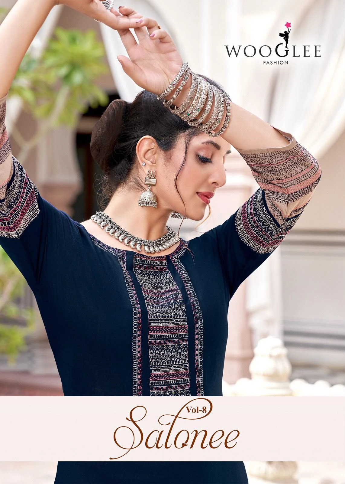 Wooglee Salonee Vol-8 Heavy Rayon Work Kurti Collection In Wholesale 1