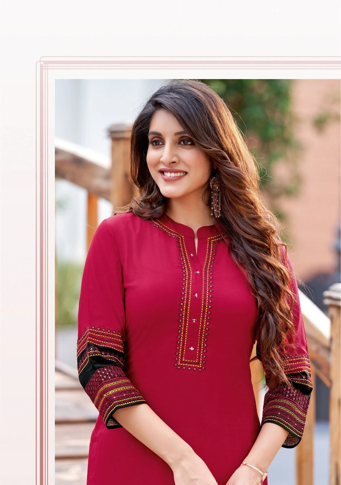 Wooglee Salonee Vol-8 Heavy Rayon Work Kurti Collection In Wholesale 8