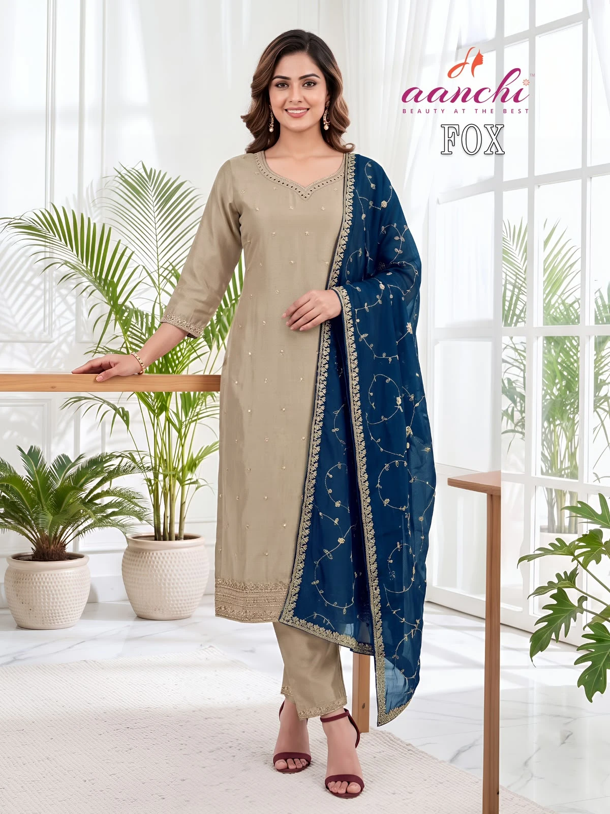 Aanchi Fox Vichitra Silk 3 Piece Suit 3