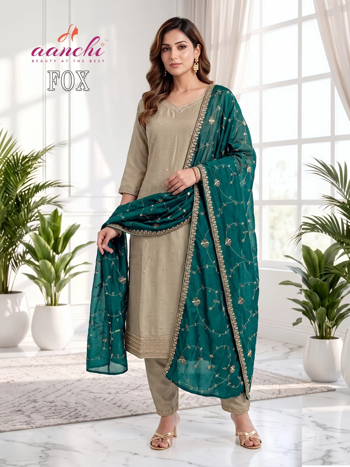 Aanchi Fox Vichitra Silk 3 Piece Suit 6