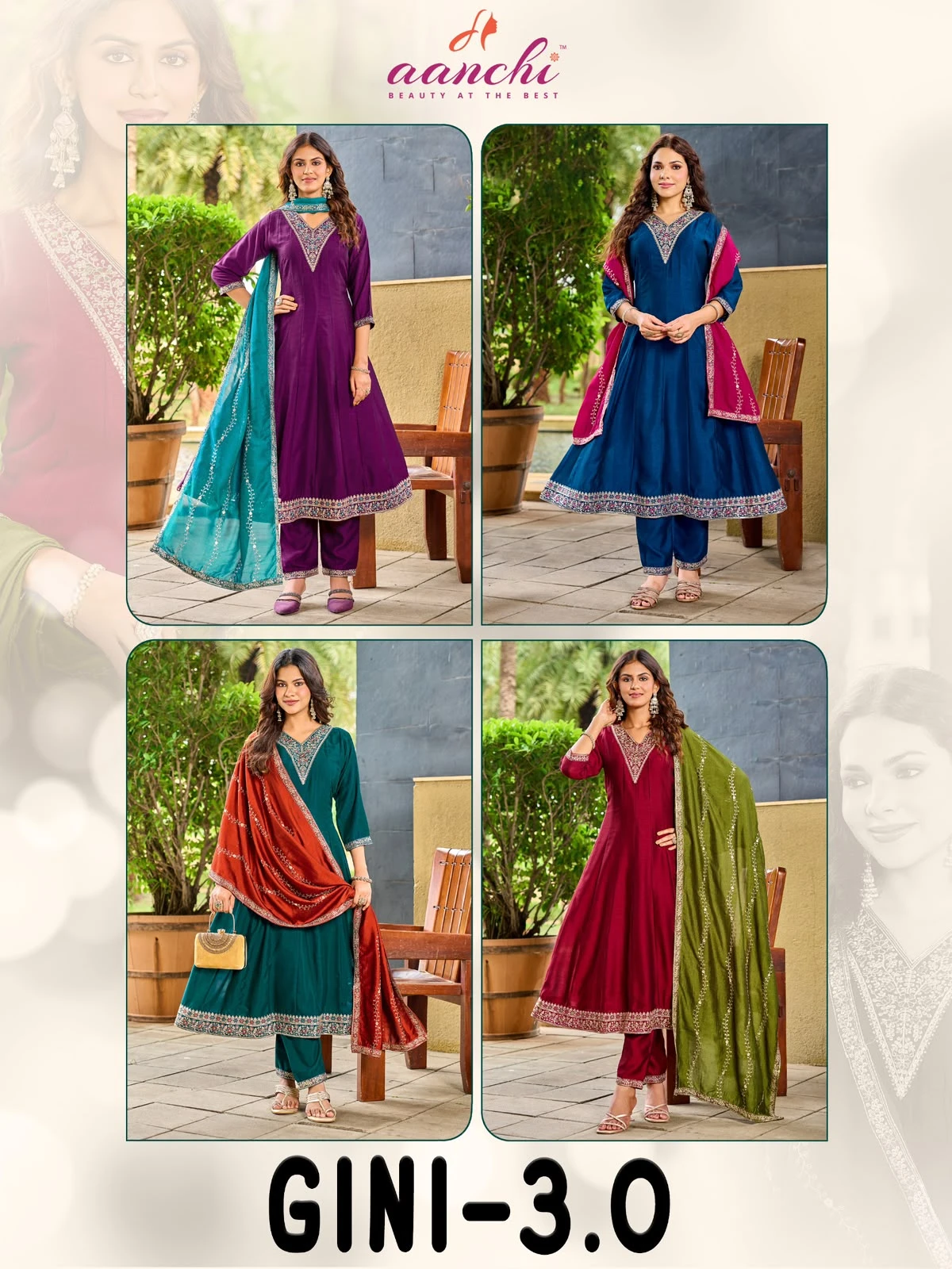 Aanchi Gini-3.0 Vichitra Silk A Line Suit 6