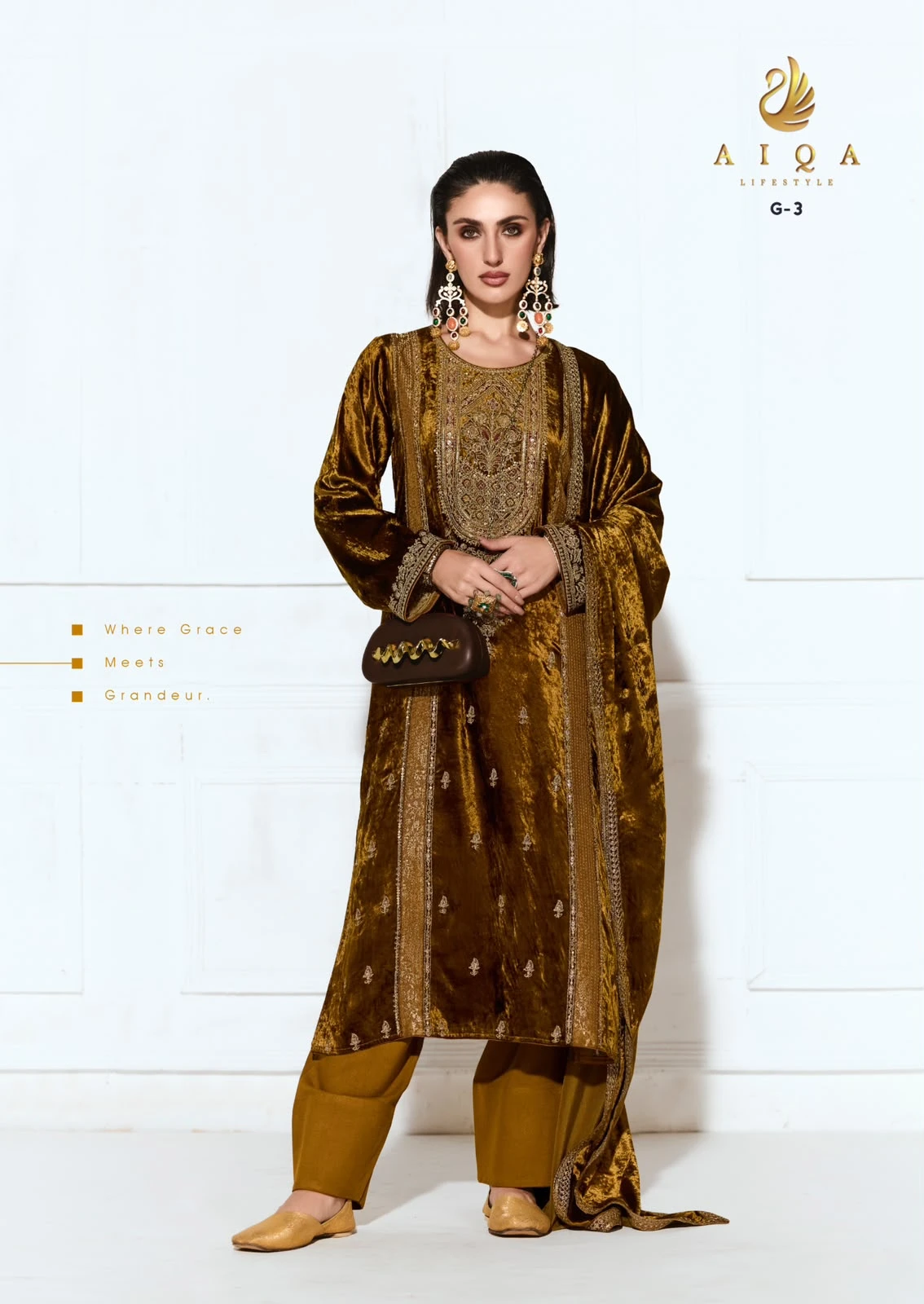Aiqa Rubaab Readymade Velvet Suits Winter Collection Wholesale 14