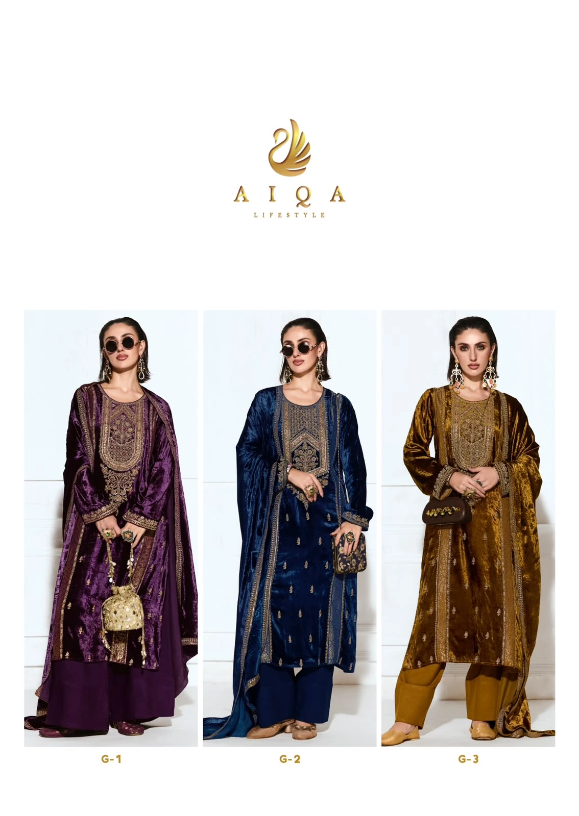 Aiqa Rubaab Readymade Velvet Suits Winter Collection Wholesale 15