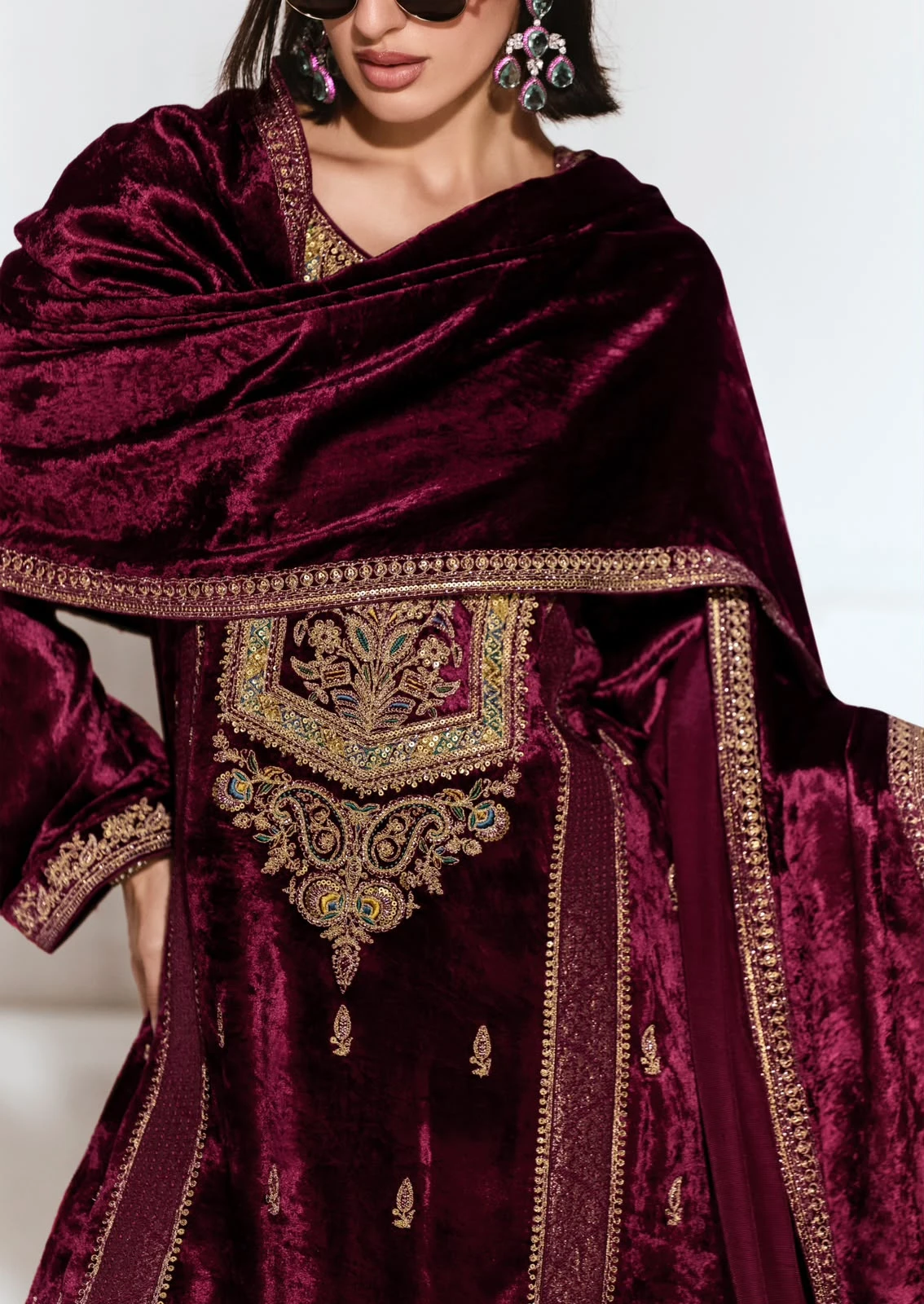 Aiqa Rubaab Readymade Velvet Suits Winter Collection Wholesale 3