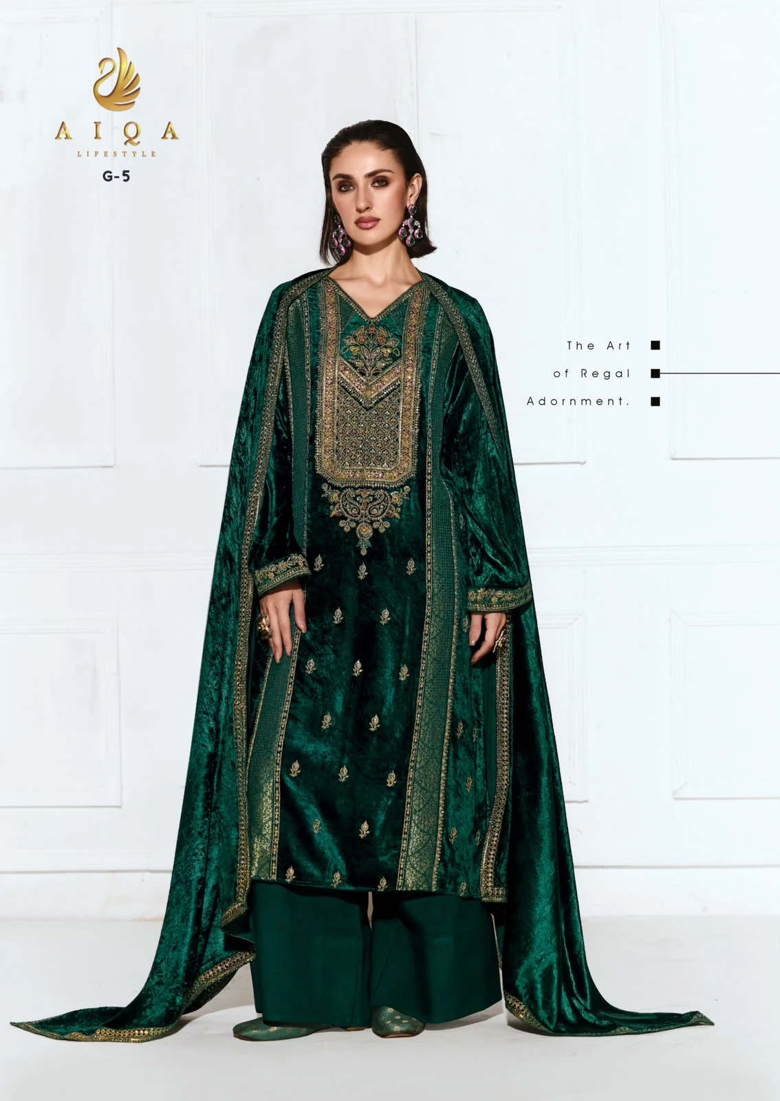 Aiqa Rubaab Readymade Velvet Suits Winter Collection Wholesale 4