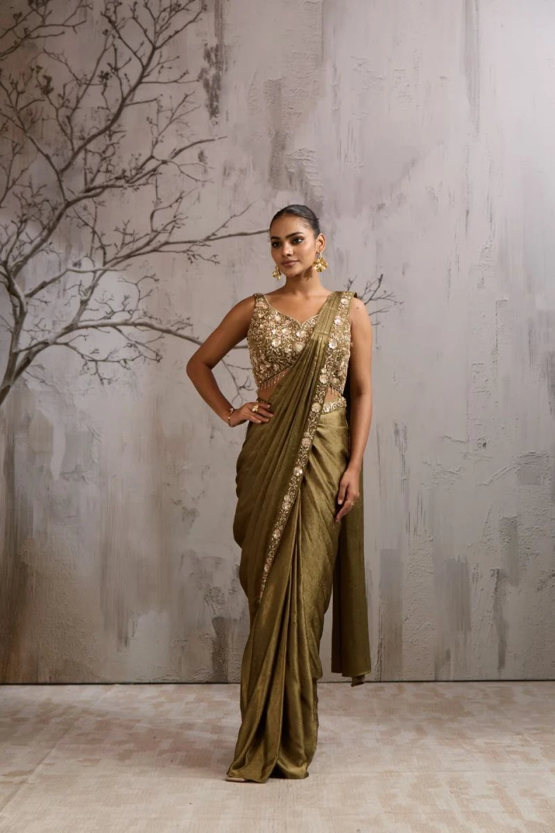 Amoha A 574 Imported Beads Work Ready To Wear Saree Collection 3