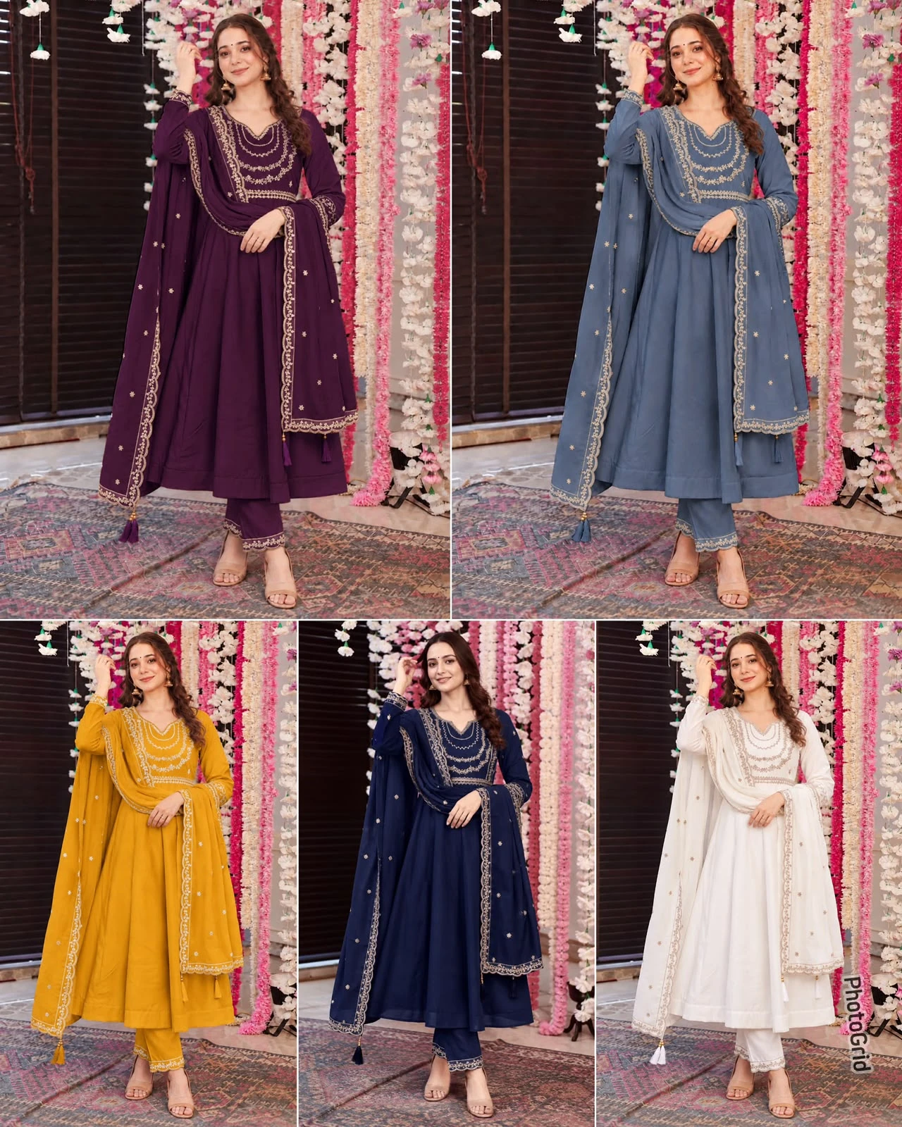 Anaya Roman Silk Anarkali Suit Collection