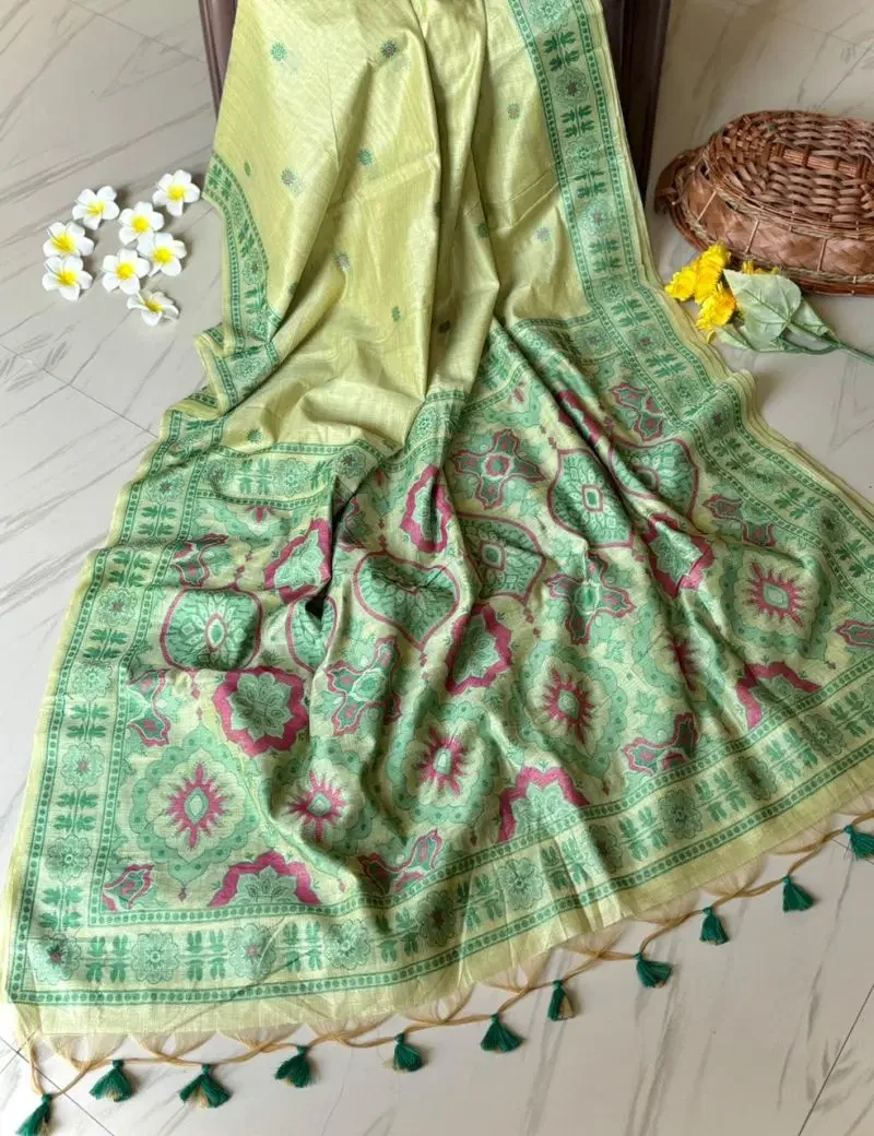 Apsara Bm Soft Muga Cotton Weaving Worked Saree Collection 3