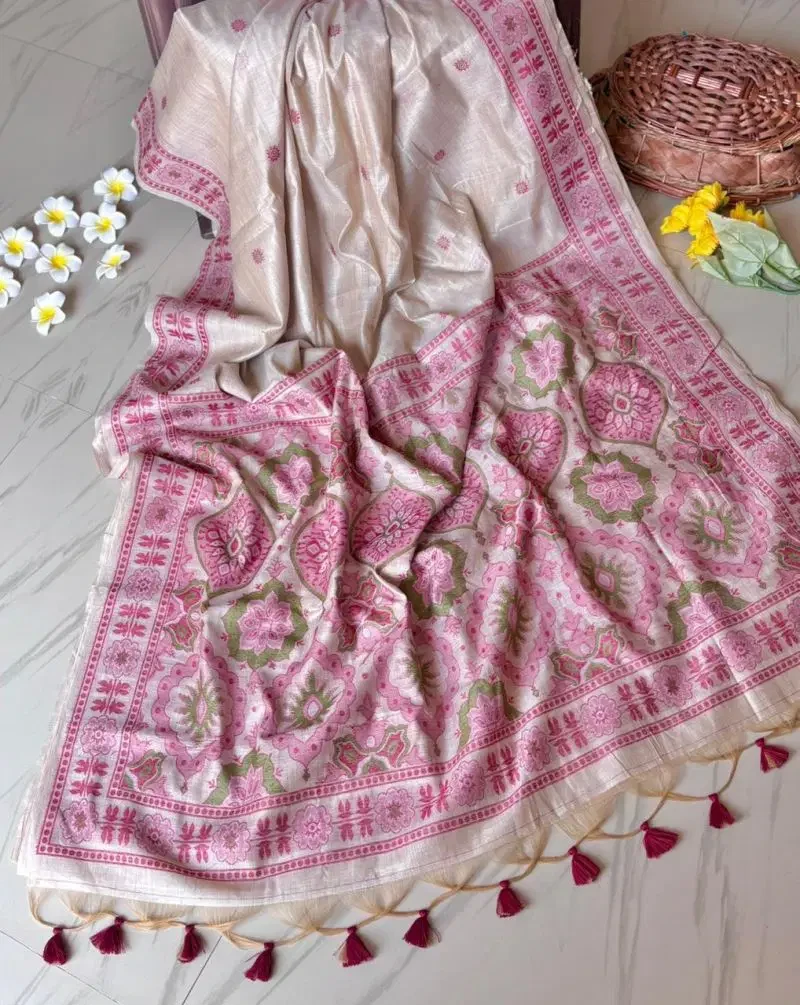 Apsara Bm Soft Muga Cotton Weaving Worked Saree Collection 5