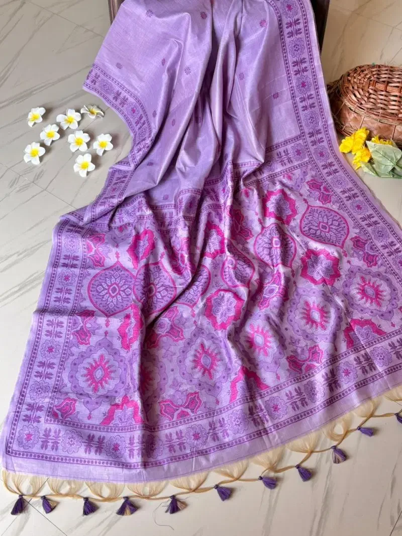 Apsara Bm Soft Muga Cotton Weaving Worked Saree Collection 6