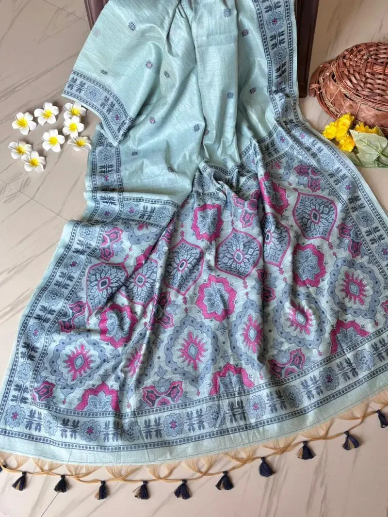 Apsara Bm Soft Muga Cotton Weaving Worked Saree Collection 7