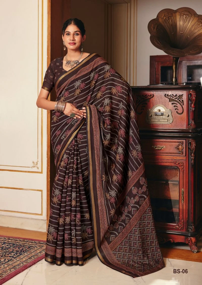 Brhmani Silk Soft Viscose Silk Printed Saree Collection 10