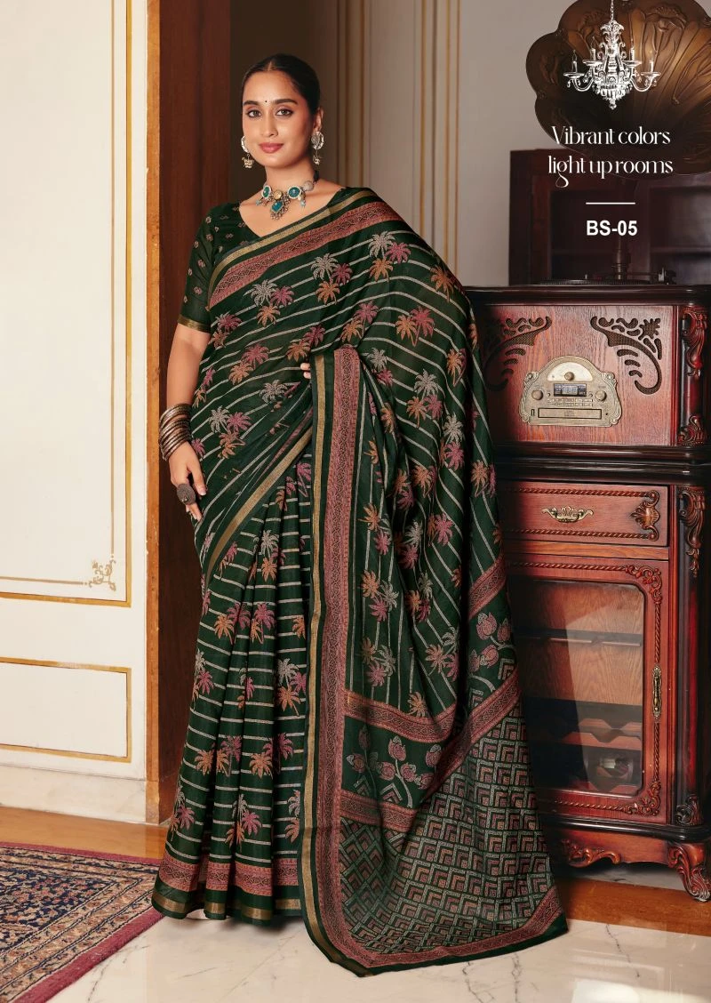 Brhmani Silk Soft Viscose Silk Printed Saree Collection 11