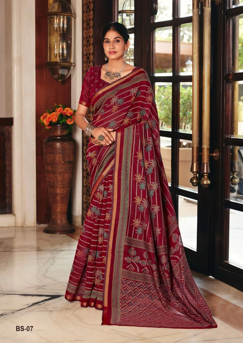 Brhmani Silk Soft Viscose Silk Printed Saree Collection 12