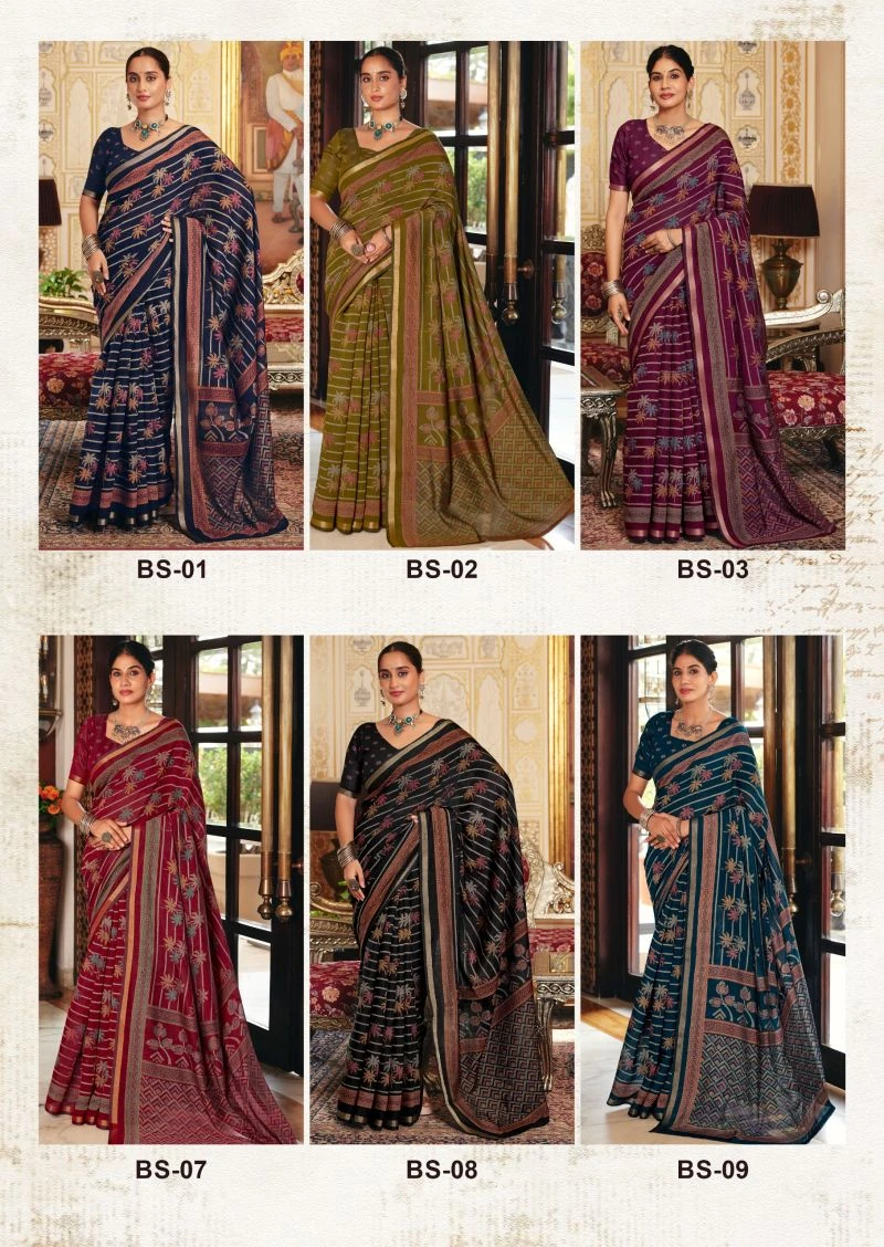 Brhmani Silk Soft Viscose Silk Printed Saree Collection 3