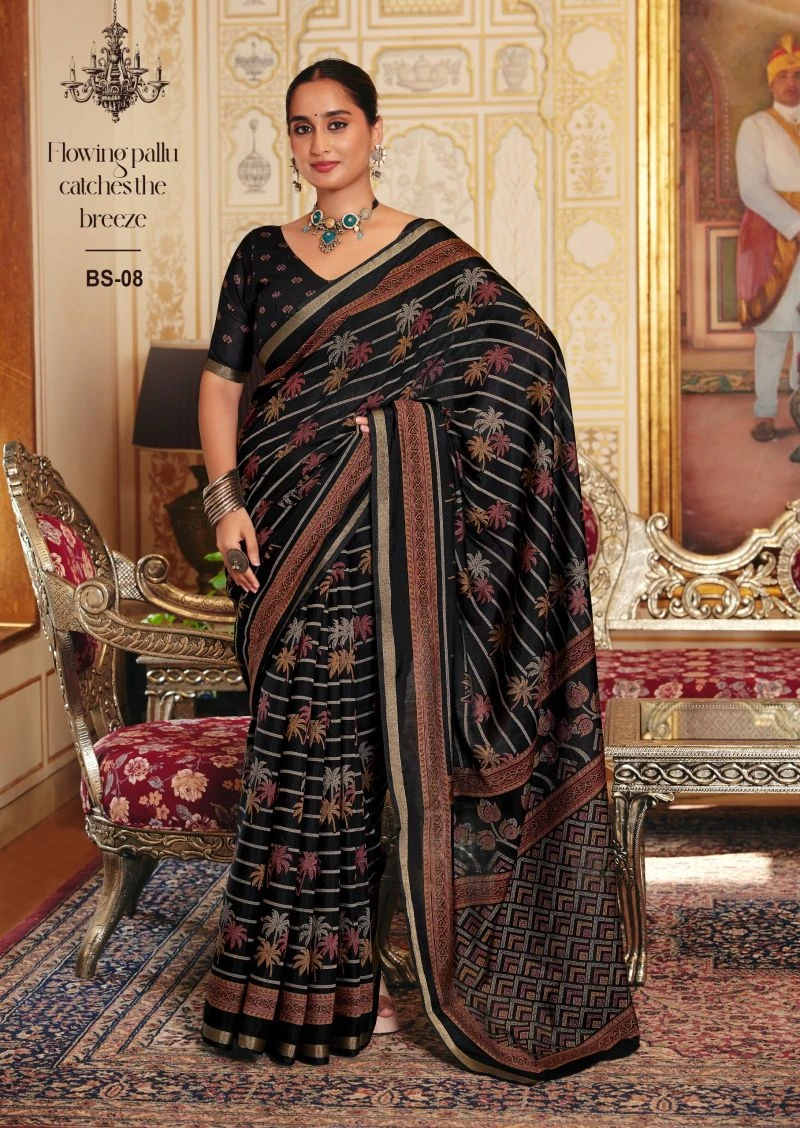 Brhmani Silk Soft Viscose Silk Printed Saree Collection 5