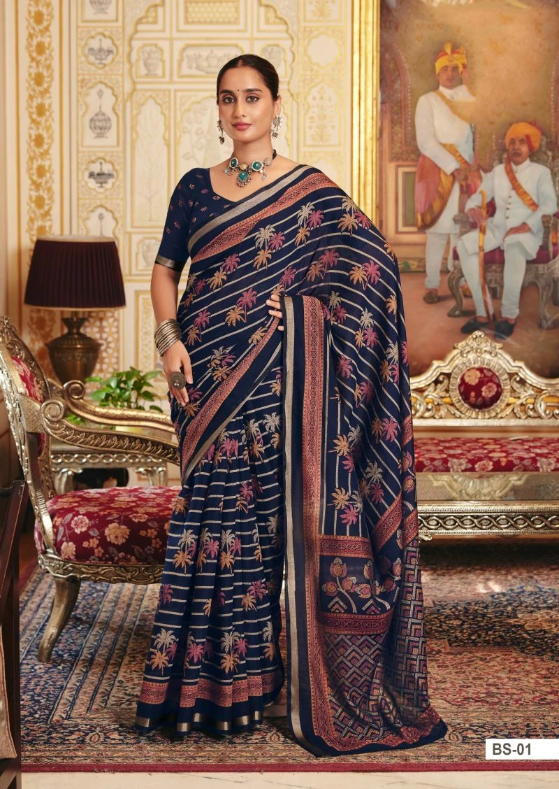 Brhmani Silk Soft Viscose Silk Printed Saree Collection 6