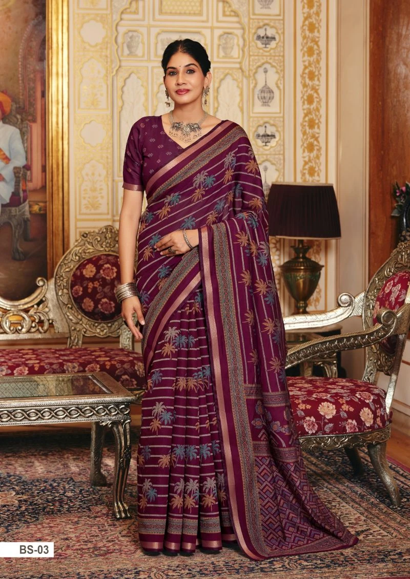 Brhmani Silk Soft Viscose Silk Printed Saree Collection 7