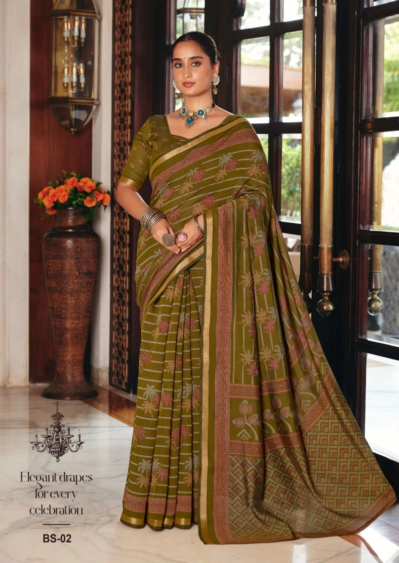 Brhmani Silk Soft Viscose Silk Printed Saree Collection 8