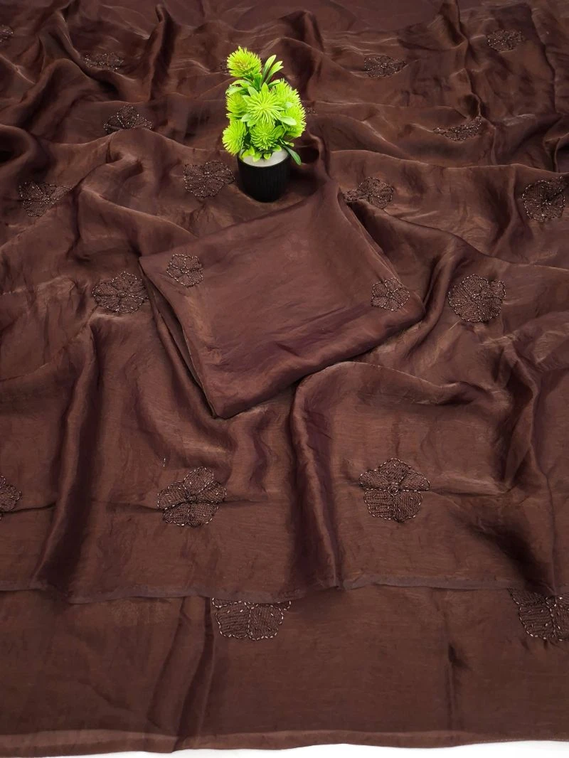 Bt 1318 Soft Space Silk Sequence Worked Saree Collection 10