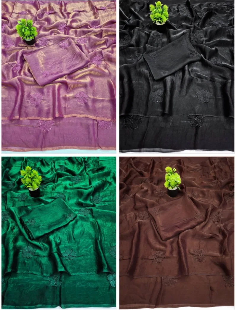 Bt 1318 Soft Space Silk Sequence Worked Saree Collection 11