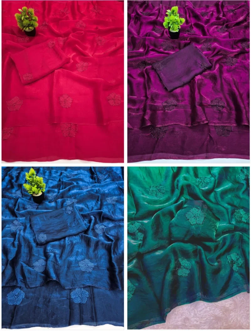 Bt 1318 Soft Space Silk Sequence Worked Saree Collection 3