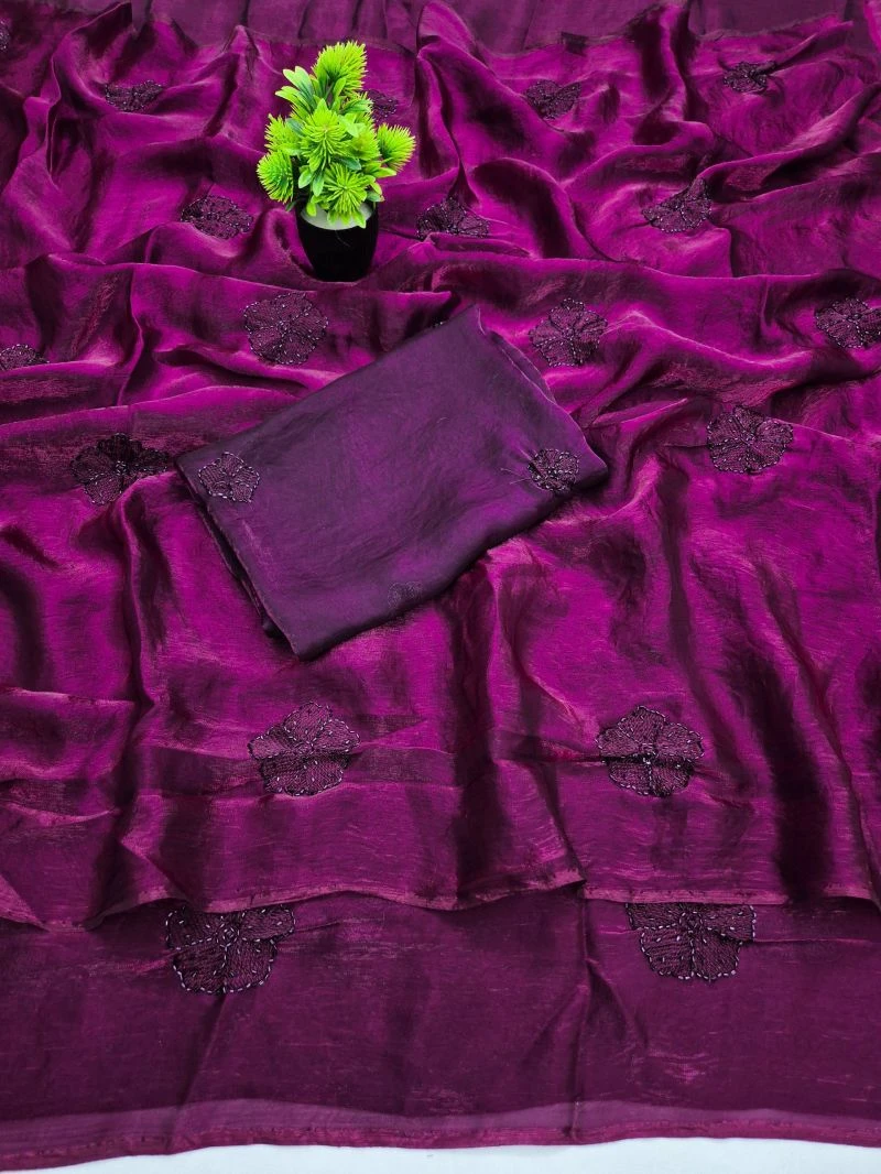 Bt 1318 Soft Space Silk Sequence Worked Saree Collection 4