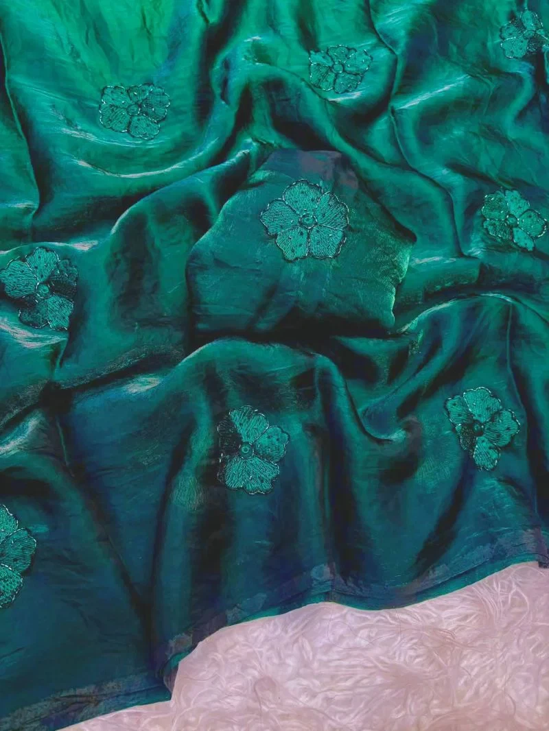 Bt 1318 Soft Space Silk Sequence Worked Saree Collection 6