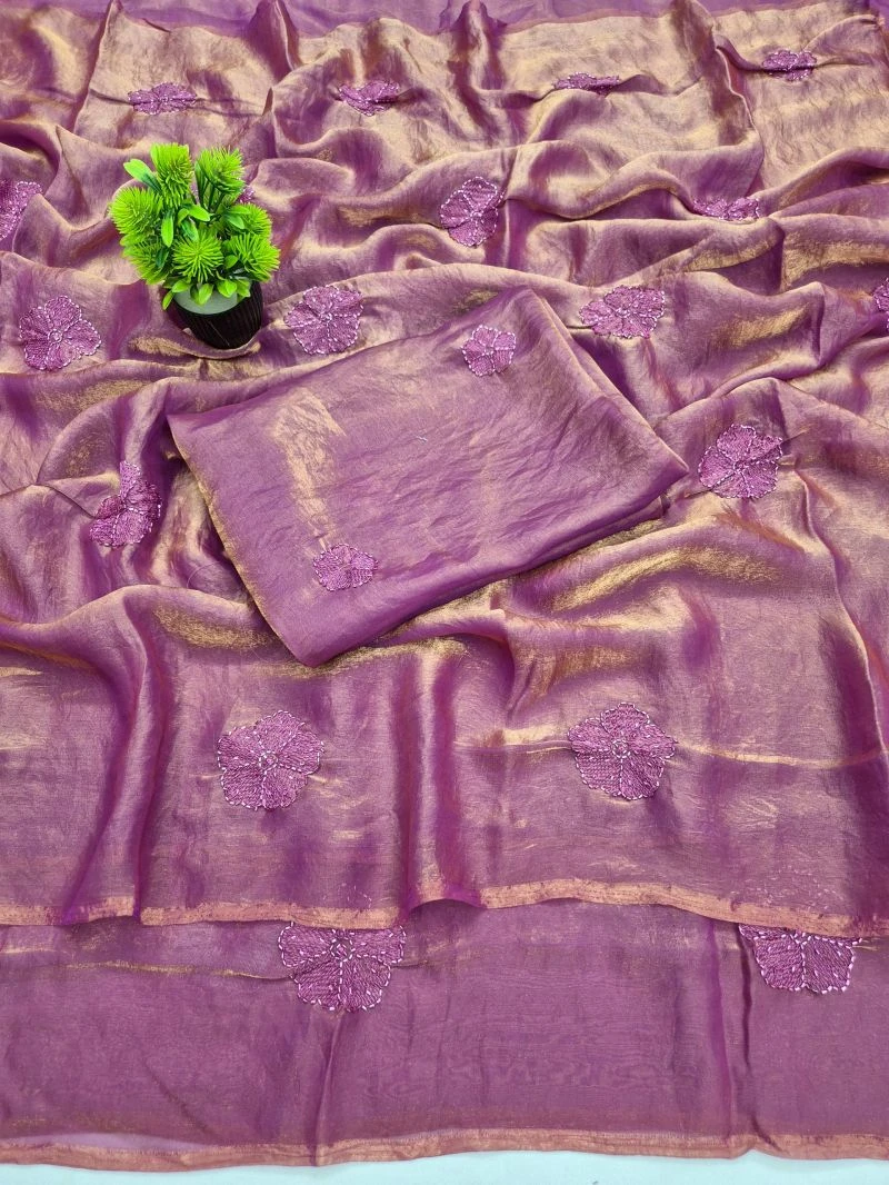 Bt 1318 Soft Space Silk Sequence Worked Saree Collection 7