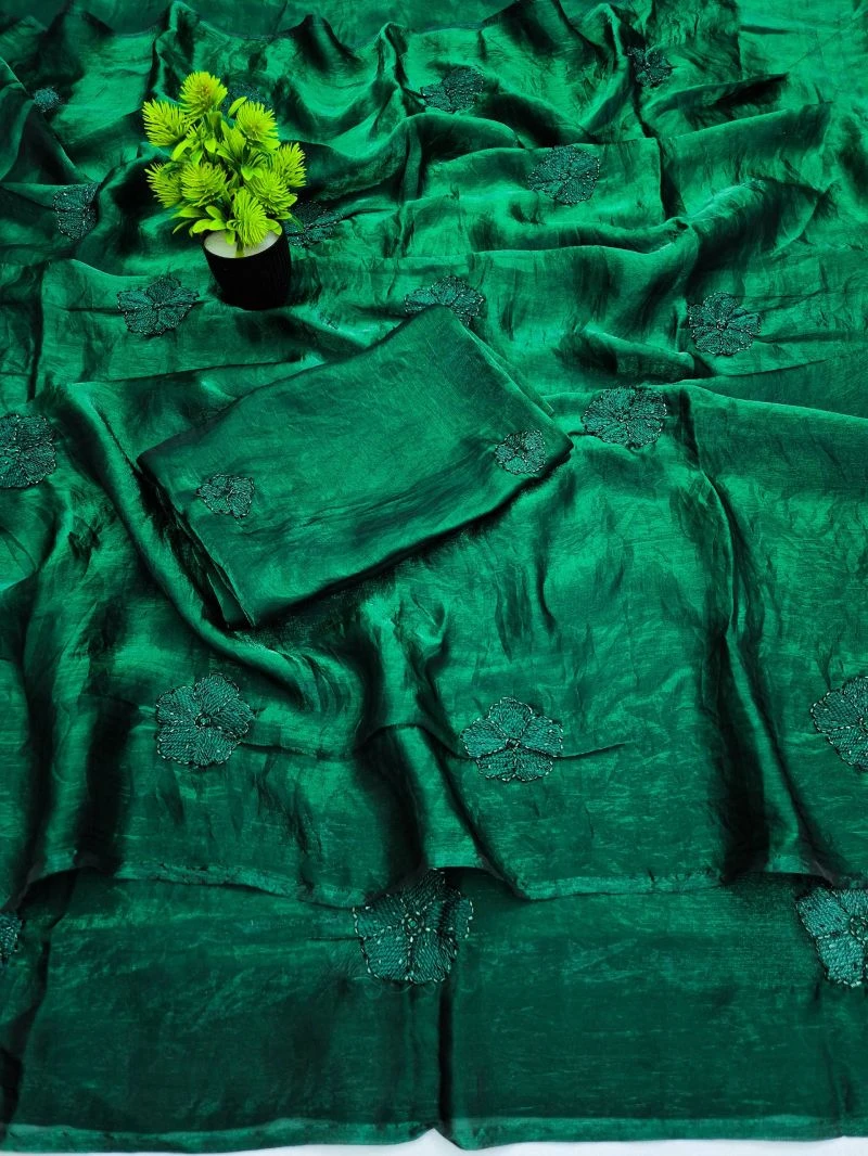 Bt 1318 Soft Space Silk Sequence Worked Saree Collection 9