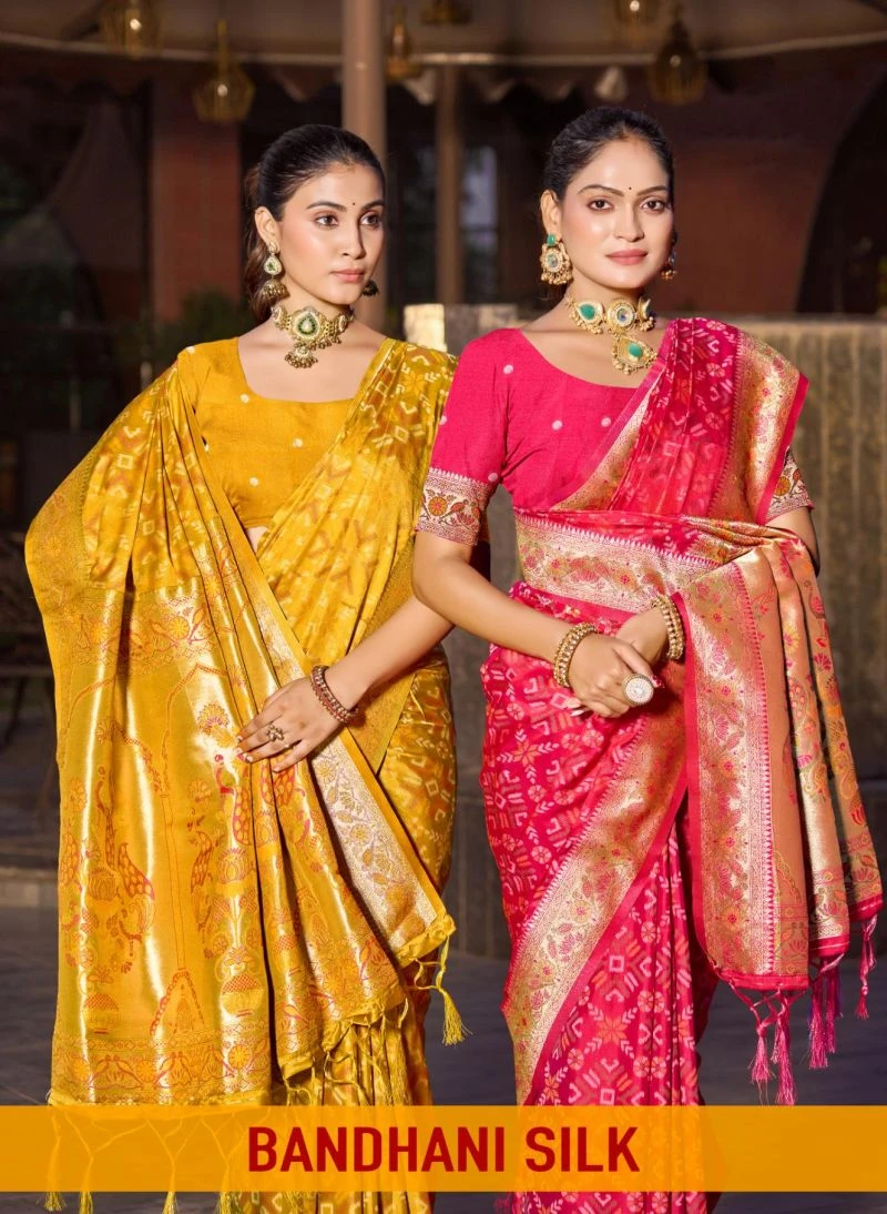 Bunawat Bandhani Silk Soft Silk Zari Weaving Saree Collection