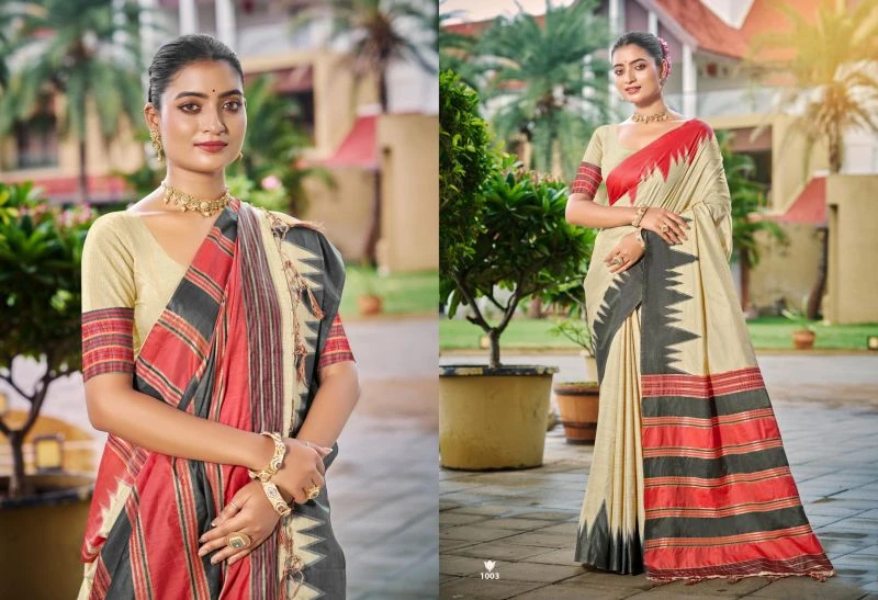 Bunawat Lavina Silk 3 Slub Silk Sangam Prints Saree Collection 2