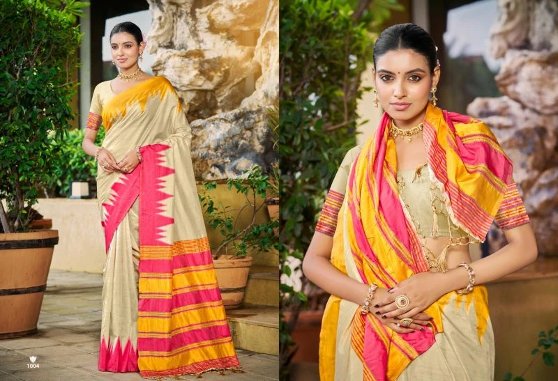Bunawat Lavina Silk 3 Slub Silk Sangam Prints Saree Collection 4