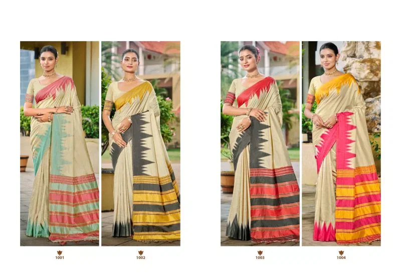 Bunawat Lavina Silk 3 Slub Silk Sangam Prints Saree Collection 6
