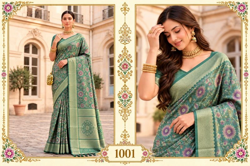 Bunawat Najrana Vol 1 Banarasi Silk Sangam Prints Saree 5