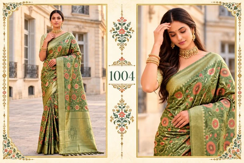 Bunawat Najrana Vol 1 Banarasi Silk Sangam Prints Saree 7