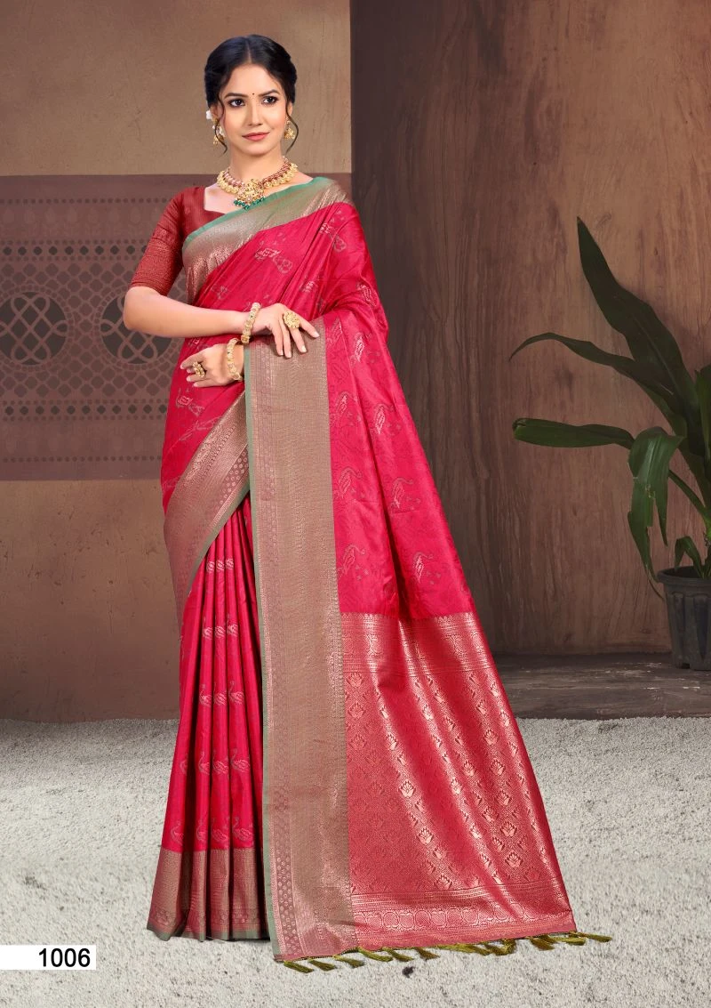 Bunawat Pallavi Silk Soft Silk Sangam Prints Woven Work Saree 2