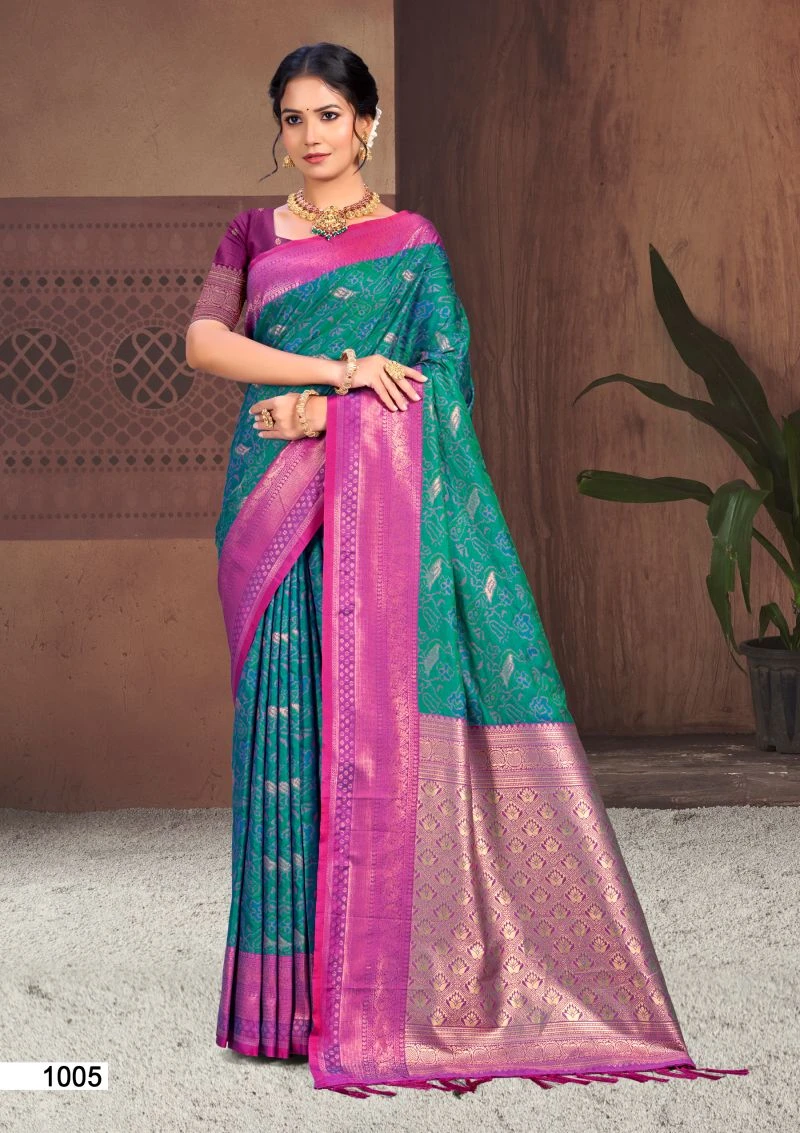 Bunawat Pallavi Silk Soft Silk Sangam Prints Woven Work Saree 3