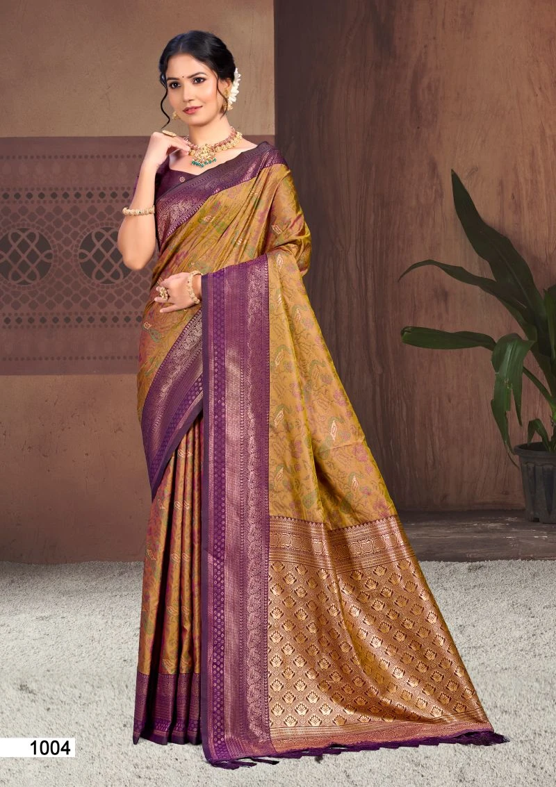Bunawat Pallavi Silk Soft Silk Sangam Prints Woven Work Saree 5