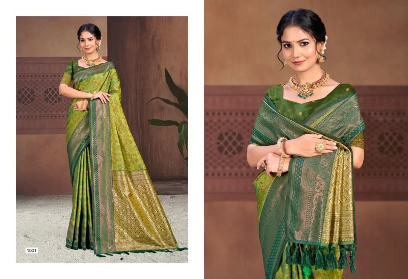 Bunawat Pallavi Silk Soft Silk Sangam Prints Woven Work Saree 7