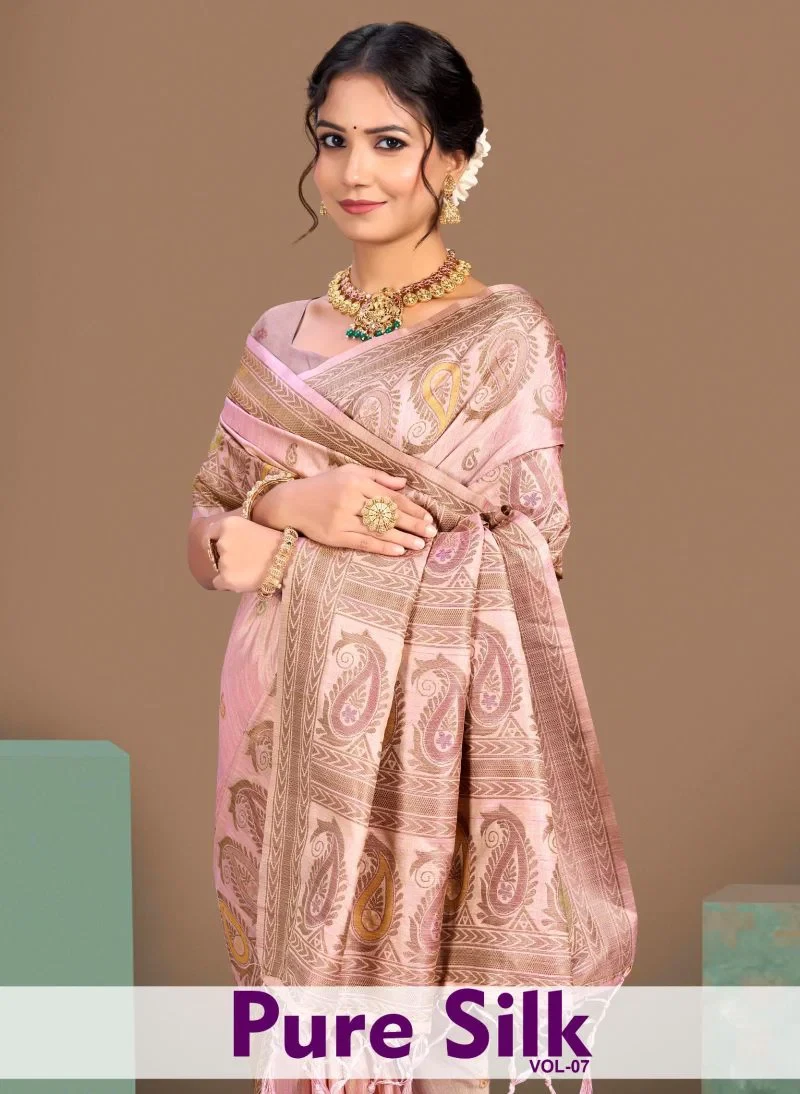 Bunawat Pure Silk Vol 7 Silk Sangam Printed Woven Work Saree