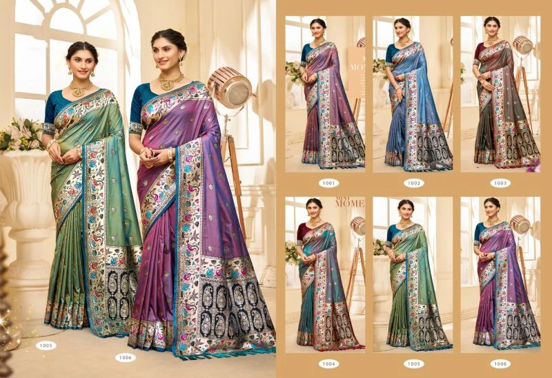 Bunawat Pushpa Silk Sangam Prints Silk Woven Worked Saree 9