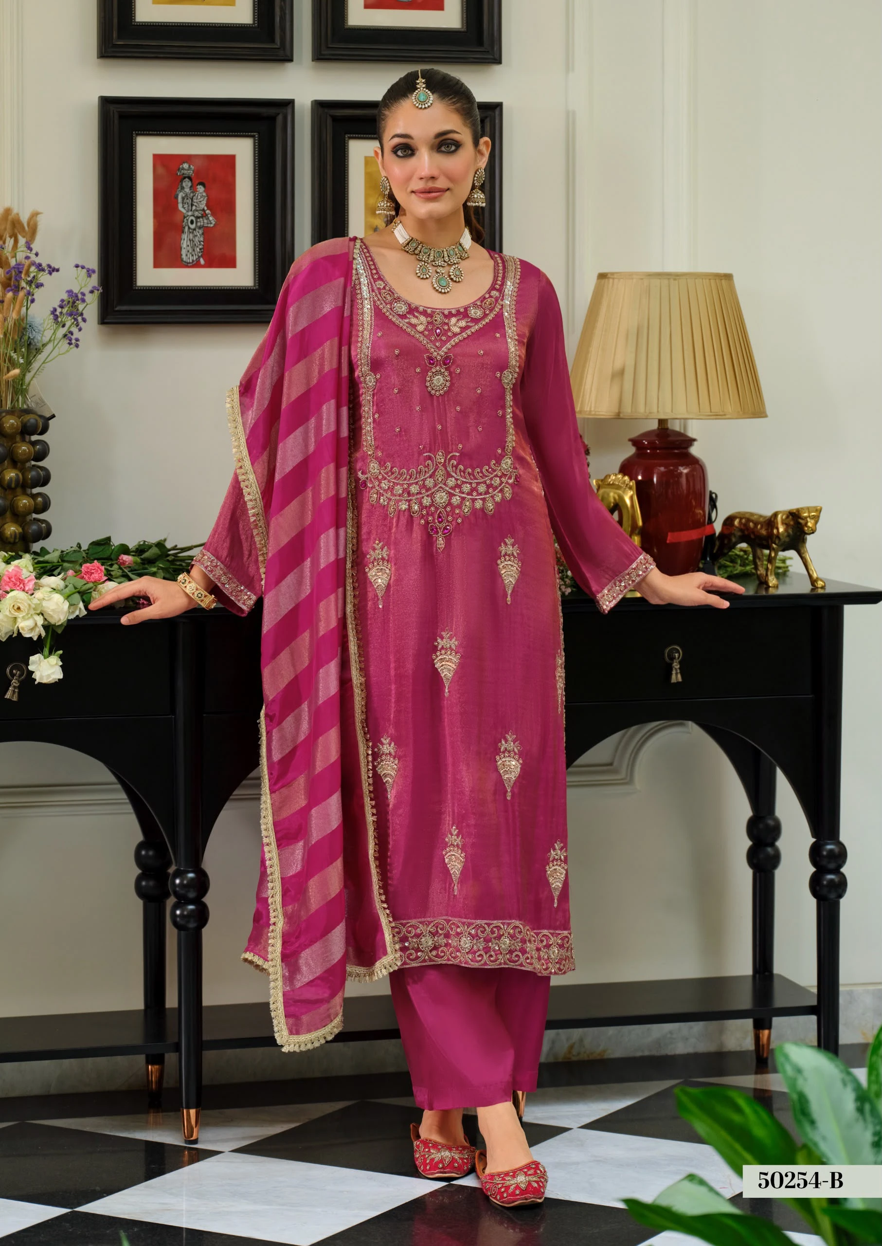 DN-50254 Pure Viscose Simar Embroidery Suit 2