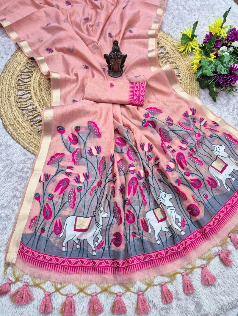 Flower Vol 2 Mul Cotton Weaving Zari Butti Work Saree Collection 3